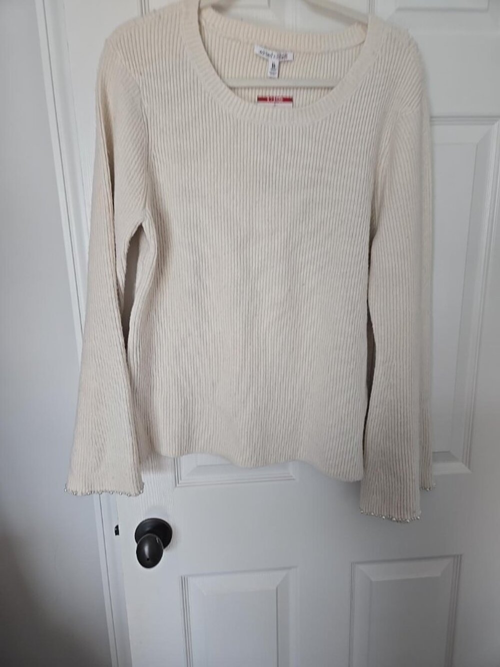 EDITED Cream Pearl Bell Sleeve Sweater - NWT - XL